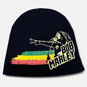 Y2K Bob Marley black beanie